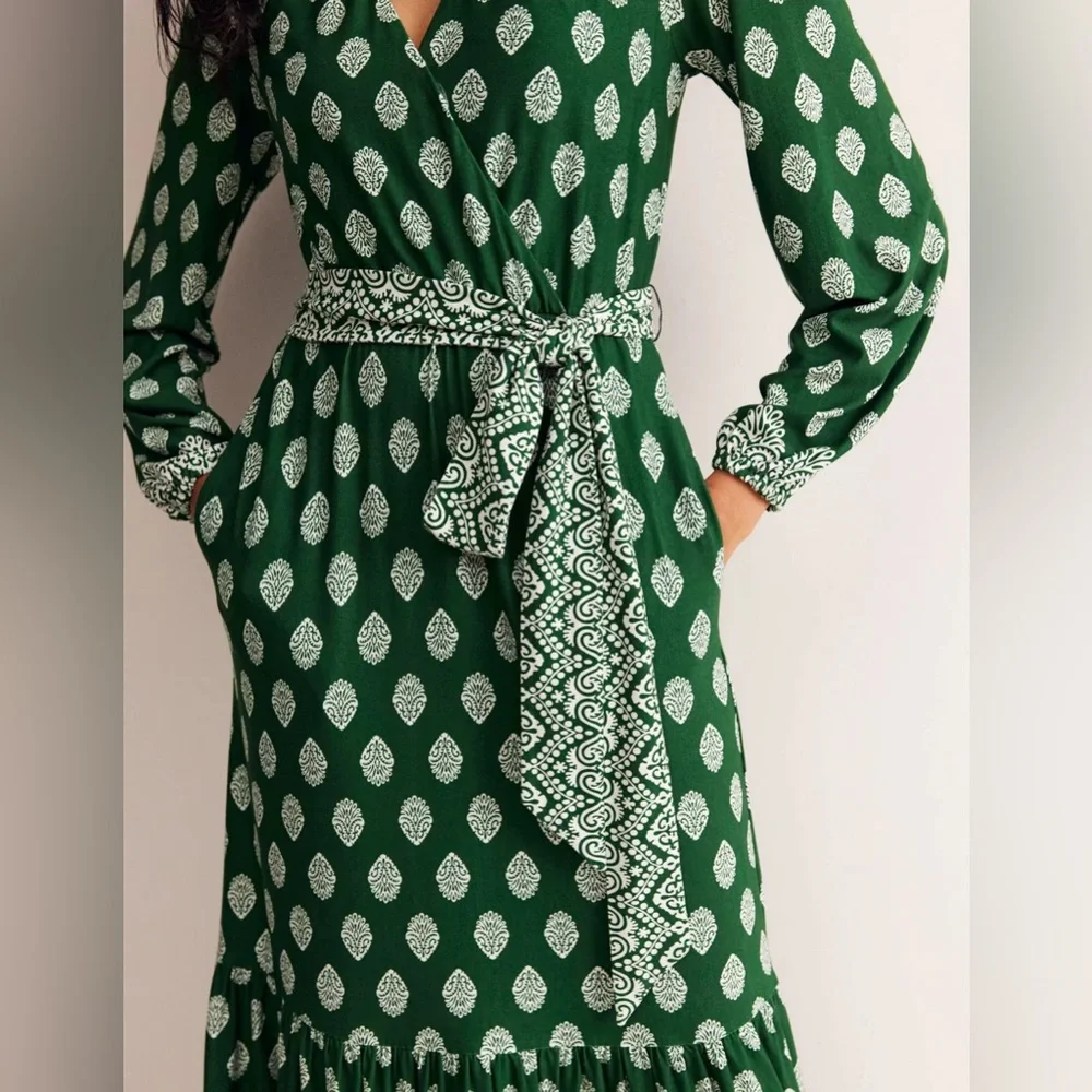 Boden Ophelia Wrap Midi Jersey Dress - Picture 7 of 10